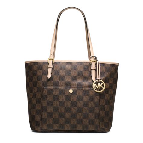 michael kors jet set checkerboard large tote|Michael Kors jet set luggage.